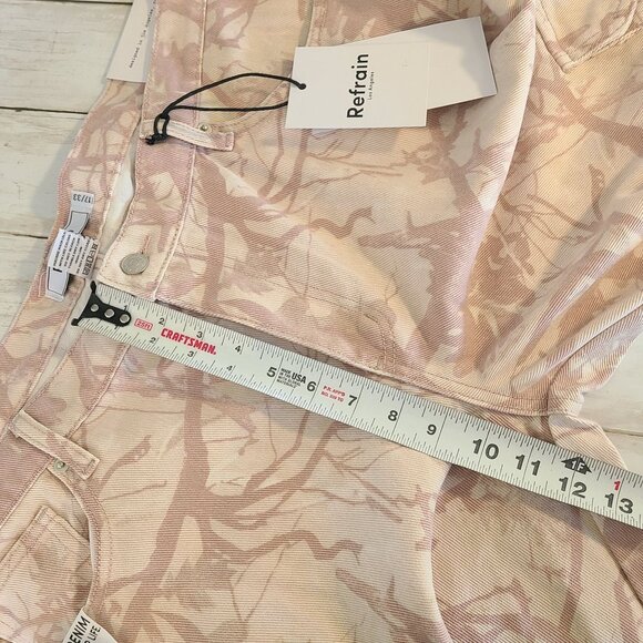 Refrain Printed Cargo Wide Leg Denim Jeans Pants NEW 33  Luxe Casual Streetwear - Picture 6 of 10